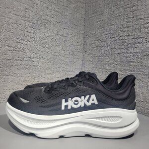 Hoka One One Bondi 9 X-Wide Men's Size 9.5 4E Black White Running Shoes 1162015